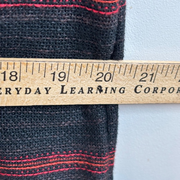 LAUREN RALPH LAUREN Christmas Linen Dress L Stripe Black Brown Fall Office Siren - Picture 9 of 10